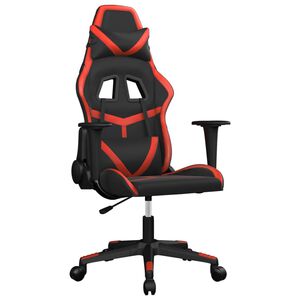 vidaXL Silla gaming cuero sint&eacute;tico negro y rojo