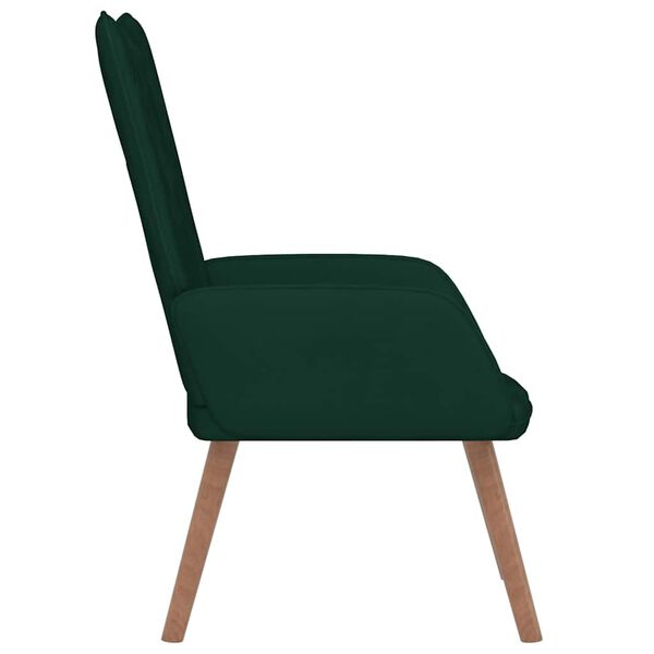vidaXL Silla de relajaci&oacute;n de terciopelo verde oscuro