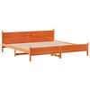 vidaXL Cama sin colch&oacute;n madera maciza de pino marr&oacute;n cera 200x200 cm