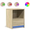 vidaXL Mesitas de noche luces LED 2 uds madera ingenier&iacute;a roble Sonoma