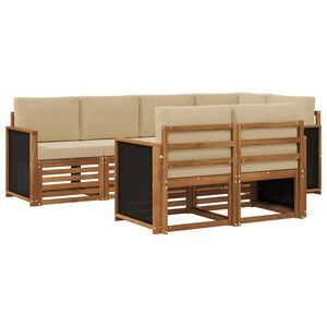 vidaXL Conjunto de Sof&aacute; Seccional con coj&iacute;n 6 pcs Natural