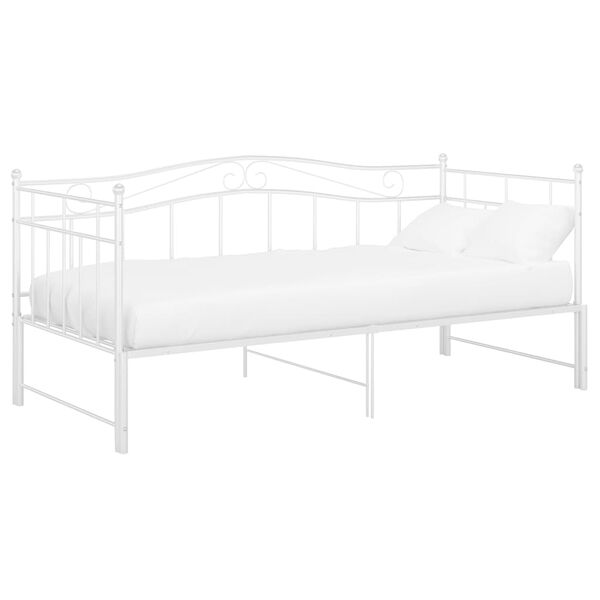 vidaXL Sof&aacute; cama extra&iacute;ble sin colch&oacute;n metal blanco 90x200cm