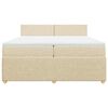 vidaXL Cama box spring con colch&oacute;n tela color crema 200x200 cm