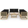 vidaXL Set de muebles de jard&iacute;n 9 piezas con cojines madera impregnada