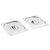 vidaXL Tapas para bandejas Gastronorm 1/2 acero inoxidable 2 unidades