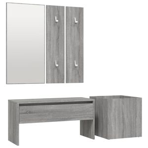 vidaXL Set de muebles de recibidor madera contrachapada gris Sonoma