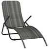 vidaXL Tumbona plegable de rat&aacute;n sint&eacute;tico gris