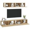 vidaXL Set de muebles para TV 4 pzas madera contrachapada roble Sonoma