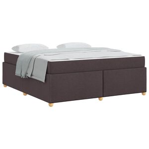 vidaXL Estructura de cama con colch&oacute;n Marr&oacute;n Oscuro 180 x 200 cm tela