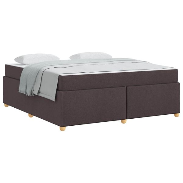 vidaXL Estructura de cama con colch&oacute;n Marr&oacute;n Oscuro 180 x 200 cm tela
