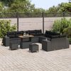 vidaXL Conjunto de sof&aacute; de jard&iacute;n 13 pcs Negro rat&aacute;n sint&eacute;tico