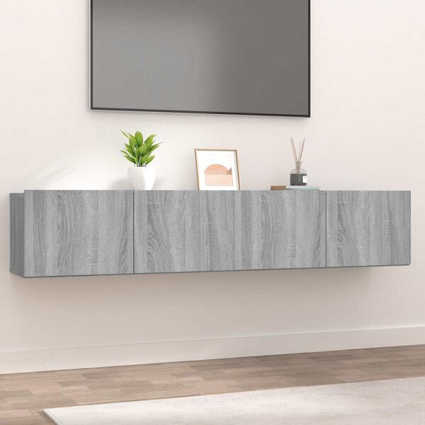 vidaXL Muebles de TV 2 uds madera ingeniería gris Sonoma 80x30x30 cm