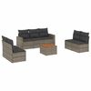 vidaXL Set de sof&aacute;s de jard&iacute;n 8 pzas y cojines rat&aacute;n sint&eacute;tico gris