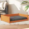 vidaXL Cama para perros madera de pino marr&oacute;n cera 105,5x75,5x28 cm