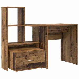 vidaXL Escritorio Madera envejecida Madera de ingenier&iacute;a