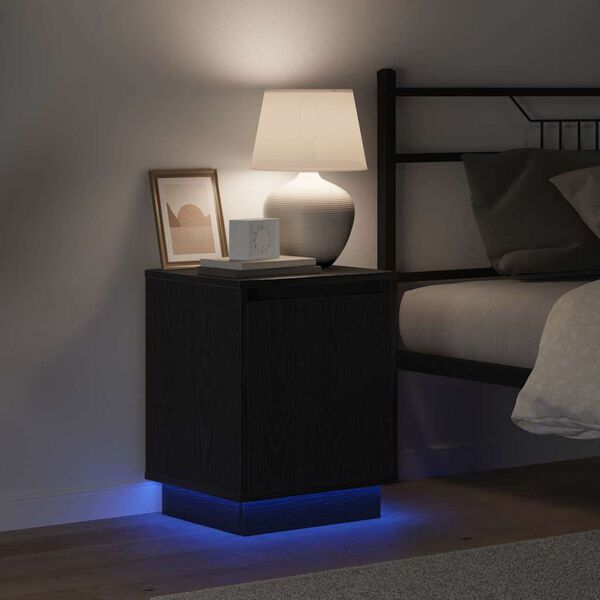 vidaXL Armario de Noche Roble Negro 39 x 34,5 x 50 cm