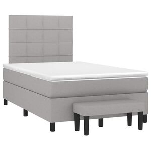 vidaXL Cama box spring con colch&oacute;n tela gris claro 120x190 cm