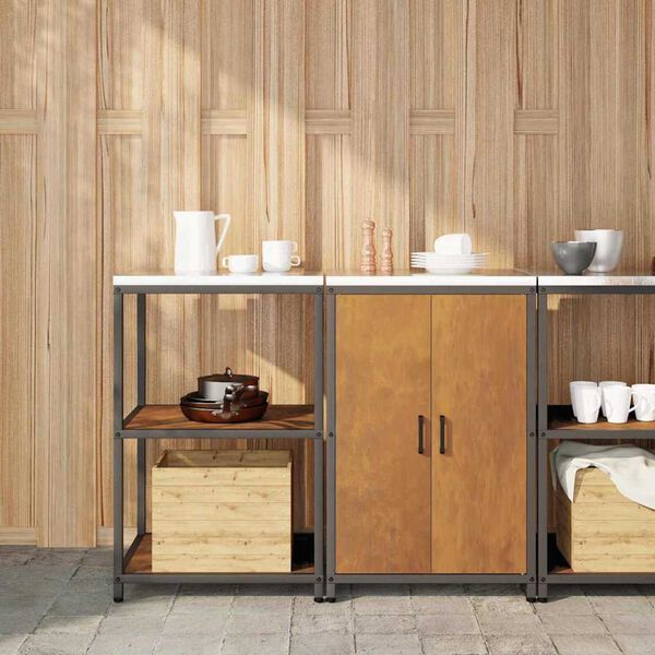 vidaXL Juego de Almacenamiento de Cocina 2 pcs Oxidado Acero oxidado