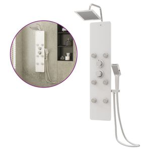 vidaXL Panel ducha de vidrio 25x47,5x130 cm blanco