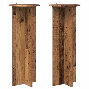 vidaXL Soporte de plantas 2 uds. Madera envejecida &Oslash;40 x 100 cm