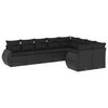 vidaXL Set de sof&aacute;s de jard&iacute;n 8 piezas y cojines rat&aacute;n sint&eacute;tico negro