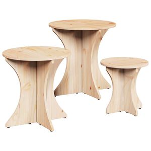 vidaXL Mesa de Caf&eacute; 3 pcs Natural