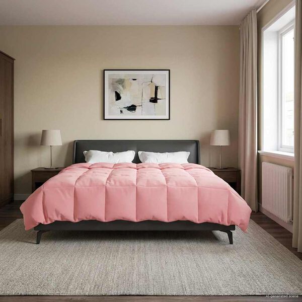 vidaXL Edred&oacute;n de Verano Acolchado Rosa 240 x 260 cm Microfibra