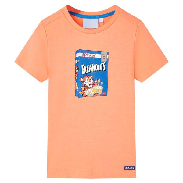 Camiseta de manga corta infantil naranja ne&oacute;n 128