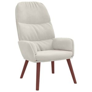 vidaXL Sill&oacute;n reclinable de terciopelo blanco crema