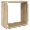 vidaXL Estantes cubo de pared 2 uds blanco y roble Sonoma 30x15x30 cm