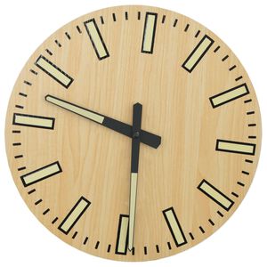 vidaXL Reloj de pared con escalas y agujas luminosas amarillo &Oslash;30 cm
