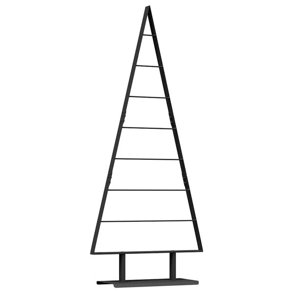 vidaXL Árbol de Navidad de metal con soporte Negro 150 cm Acero