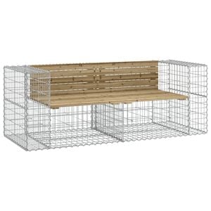 vidaXL Banco jard&iacute;n con gaviones madera pino impregnada 184x71x65,5 cm