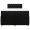 vidaXL Cama box spring con colch&oacute;n tela negro 120x200 cm