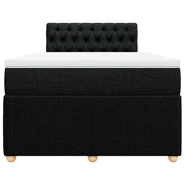 vidaXL Cama box spring con colch&oacute;n tela negro 120x200 cm