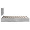 vidaXL Cama con almacenamiento con cabecera Gris Sonoma 140 x 200 cm