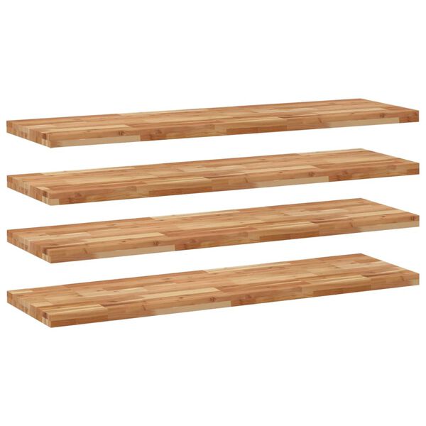 vidaXL Estante flotante 4 uds madera acacia acabado aceite 120x40x4 cm