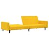 vidaXL Sof&aacute; cama de 2 plazas con reposapies terciopelo amarillo