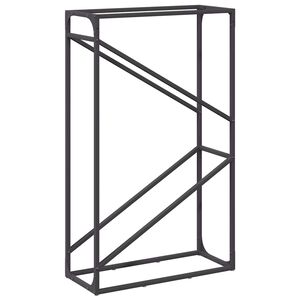 vidaXL Le&ntilde;ero negro 60x25x100 cm Acero laminado en fr&iacute;o