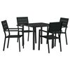 vidaXL Conjunto de Comedor de Jard&iacute;n 5 pcs Negro