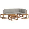vidaXL Conjunto de sof&aacute;s de exterior 5 Pieza Gris Natural y Claro