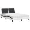 vidaXL Estructura de cama sin colch&oacute;n Zadar cuero sint&eacute;tico blanco y negro 140x190 cm