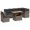 vidaXL Set de sof&aacute;s de jard&iacute;n 7 piezas con cojines rat&aacute;n PE gris