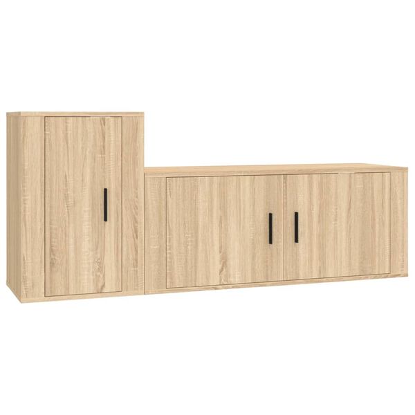vidaXL Set de muebles para TV 2 pzas madera contrachapada roble sonoma