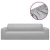 vidaXL Funda el&aacute;stica para sill&oacute;n de 3 plazas poli&eacute;ster jersey gris
