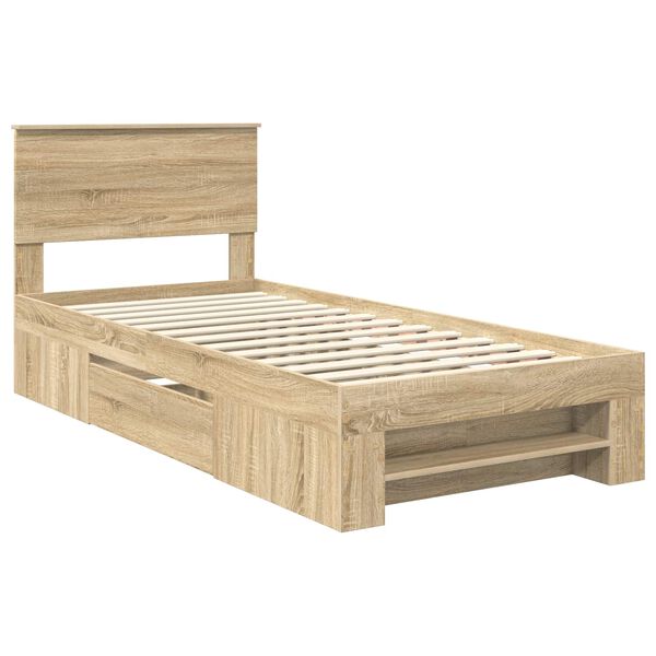 vidaXL Estructura de cama con cabecera Roble Sonoma 80 x 200 cm