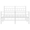 vidaXL Estructura cama sin colch&oacute;n con estribo metal blanco 150x200 cm