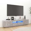 vidaXL Mueble para TV con luces LED gris hormig&oacute;n 180x35x40 cm