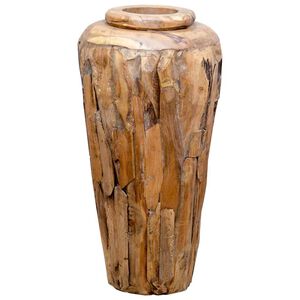 vidaXL Jarr&oacute;n decorativo de madera maciza de teca 40x80 cm