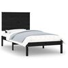 vidaXL Estructura de cama individual madera maciza negra 90x190 cm